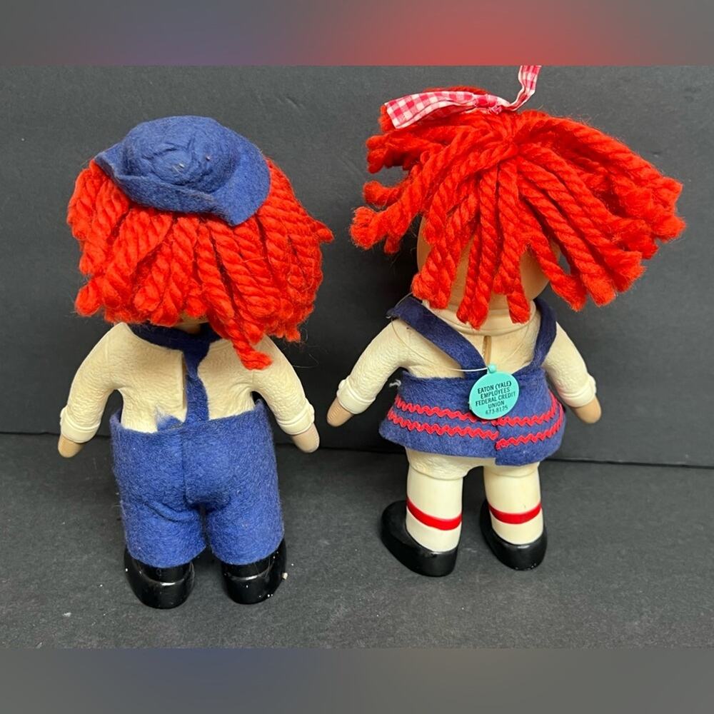 Vintage 1974 Raggedy Ann And Andy Dolls By Royalty Industries Inc. Florida 9” - Picture 2 of 8